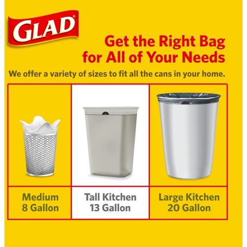 Glad Forceflex Tall Kitchen Drawstring Trash Bags - 13 Gal - 23.74