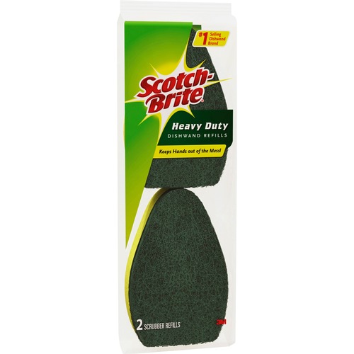 Soap-Dispensing Dishwand Sponge Refills, 2.9 x 2.2, Green, 2/Pack