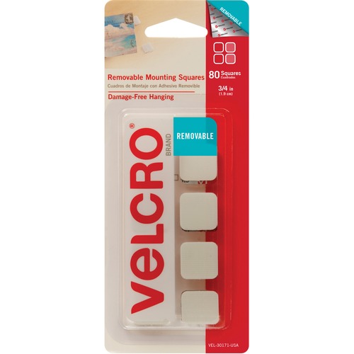 Velcro Removable Mounting Tape - 80 / Pack - White
