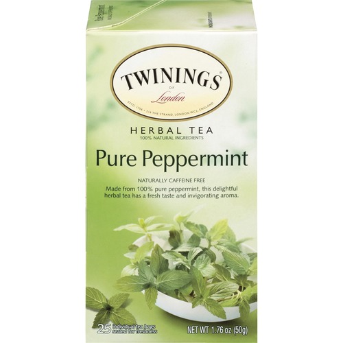 Twinings of London Pure Peppermint Herbal Tea Bag - 1.8 oz - 25 / Box Twinings of London Pure Peppermint Herbal Tea Bag - 1.8 oz - 25 / Box