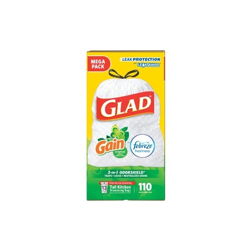 Glad Glad OdorShield Small Trash Bags - Gain Original with Febreze  Freshness - 4