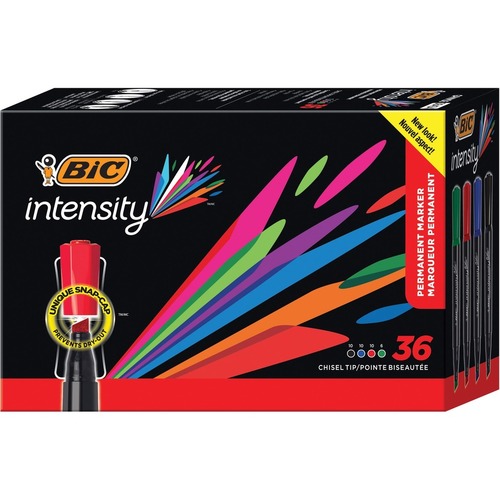 BIC Intensity Permanent Markers, Ultra Fine Tip, Assorted, 36/Pack