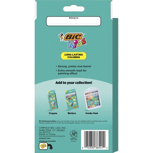 Bic Kids Coloring Combo Pack in Durable Case 12 Each Colored Pencils Crayons Markers