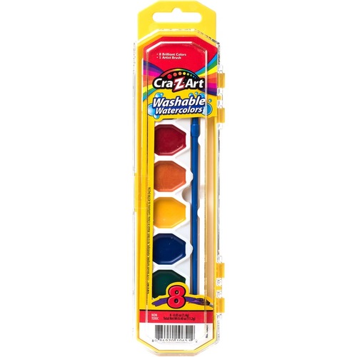 Crayola Non-Toxic Semi-Moist Watercolor Paint Set, Plastic Oval Pan, 8  Assorted Brilliant Colors