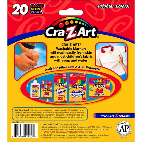 Cra-Z-Art Washable Broadline Markers - CZA44402WM20 Cra-Z-Art Washable Broadline Markers - CZA44402WM20