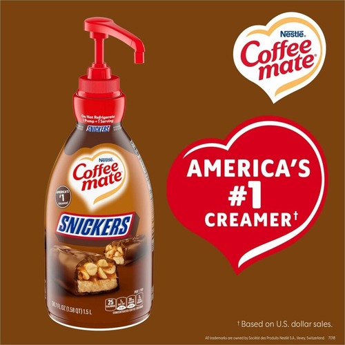 Coffee mate Snickers Liquid Concentrate Coffee Creamer - Pump Bottle -  NES97955 - Shoplet.com