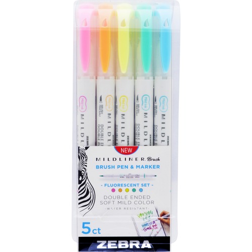 Zebra MILDLINER Dual Ended Brush Pen Marker Set ZEB79105