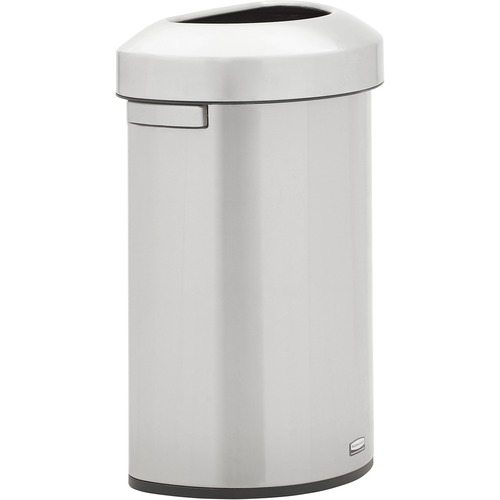 Rubbermaid Commercial Refine Half-Round Waste Container - 16 gal Capacity - Half-round - Ergonomic Handle, Non-skid, Fingerprint Resistant, Durable - 29.5 Rubbermaid Commercial Refine Half-Round Waste Container - 16 gal Capacity - Half-round - Ergonomic Handle, Non-skid, Fingerprint Resistant, Durable - 29.5
