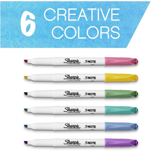 Sharpie S Note Creative Markers Chisel Tip Assorted Colors 24 Pack