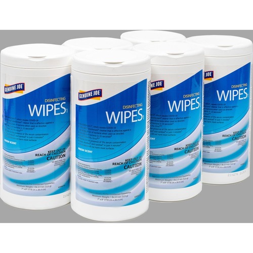 Genuine Joe Disinfecting Wipes - Ready-To-Use - Fresh Citrus Scent - 8 Genuine Joe Disinfecting Wipes - Ready-To-Use - Fresh Citrus Scent - 8