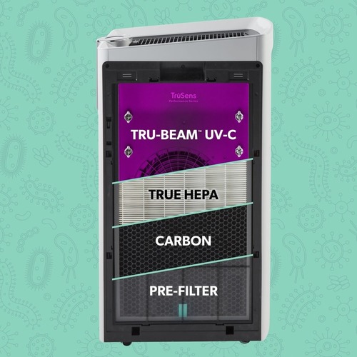TruSens Performance Series Air Purifier, Z-7000 - True HEPA, Activated Carbon, Ultraviolet - 2000 Sq. ft. - 3882.4 gal/min - White