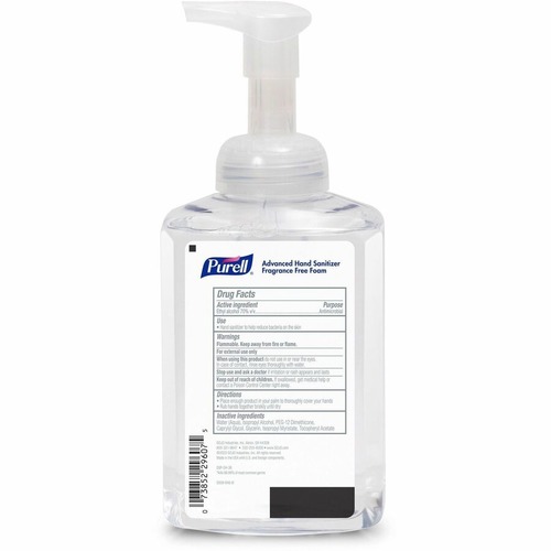 Gojo Hand Sanitizer Foam - 1.09 lb - Pump Bottle Dispenser - Kill Germs - Hand, Skin - Clear - Quick Drying, Fragrance-free Gojo Hand Sanitizer Foam - 1.09 lb - Pump Bottle Dispenser - Kill Germs - Hand, Skin - Clear - Quick Drying, Fragrance-free