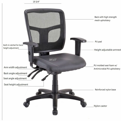 Lorell Executive High-back Swivel Chair - Antimicrobial Vinyl Seat - High Back - 5-star Base - Black - Armrest - 1 Each Lorell Executive High-back Swivel Chair - Antimicrobial Vinyl Seat - High Back - 5-star Base - Black - Armrest - 1 Each