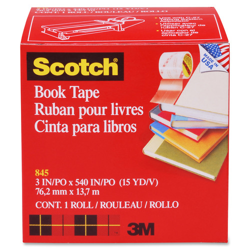 Scotch Book Repair Permanent Tape, Transparent, 3 x 540