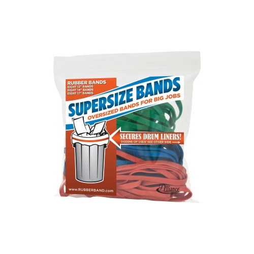 Alliance Rubber 08997 SuperSize Bands - Assorted Large Heavy Duty Latex  Rubber Bands - For Oversized Jobs - ALL08997 