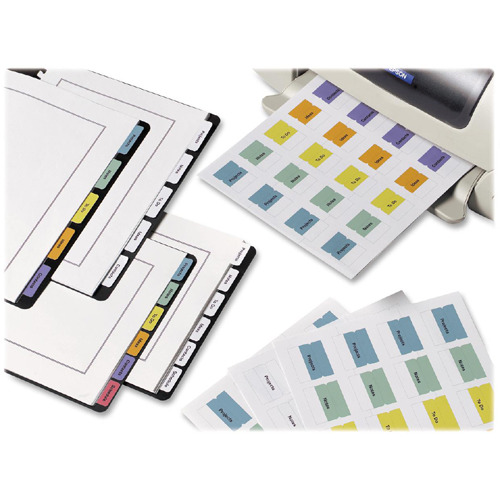 Avery Printable Tabs Self-Adhesive 1-1/4 Assorted Colors 96 Tabs (16281)