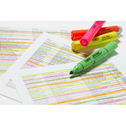 BIC Brite Liner Grip Highlighters, Chisel Marker Point Style, Assorted - View #4