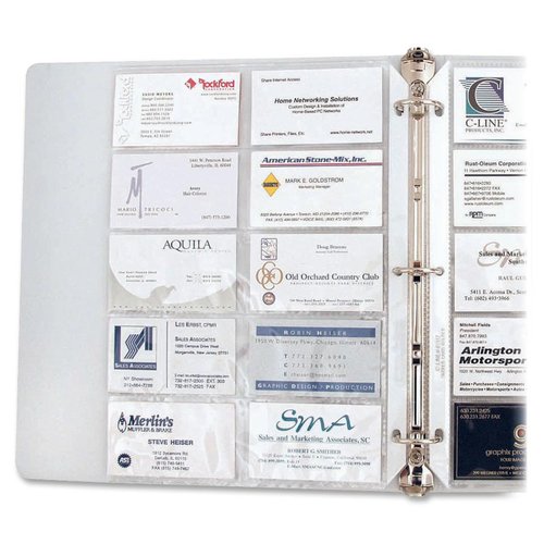 business card sheets for binder Better Office Products 50/Box Clear Heavyweight Sleeve Pages, Refill Pages, 10 Pockets Per Sheet, 3 Ring Business Card Sheets, 50 Count : Office Products 4 on each side TYH Supplies 25 Pack 9-Pocket
