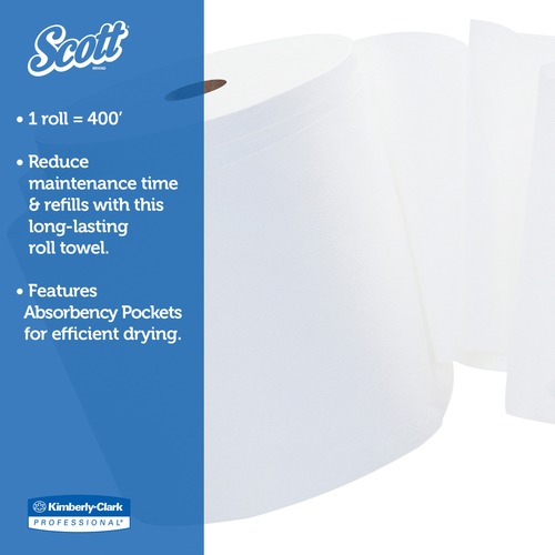 Scott 1000 ft White Hard Roll Towels, 6 Rolls (kcc 01005)