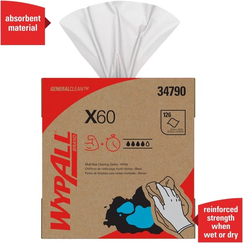 Wypall GeneralClean X60 Multi-Task Cleaning Cloths - Pop-Up Box