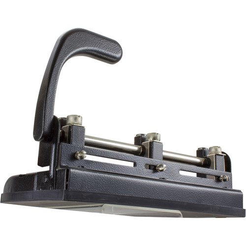 Master 40-Sheet Lever Action Two- to Seven-Hole Punch, 13/32 Holes, Black