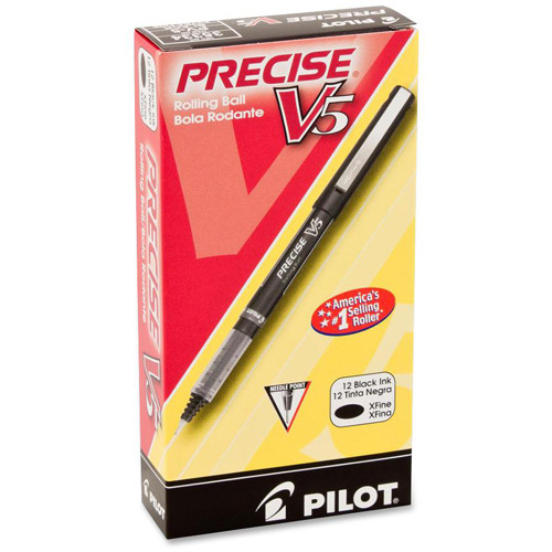 Pilot, Precise V5, Capped Liquid Ink Rolling Ball Pens, Extra Fine Point  0.5 mm, Assorted Colors, Pack of 10 