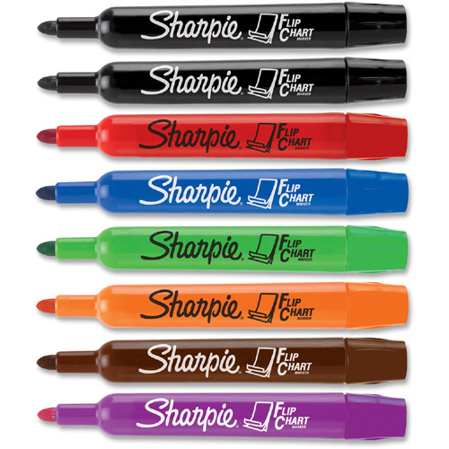 Sharpie Flip Chart Marker, Broad Bullet Tip, Assorted Colors, 4/Set