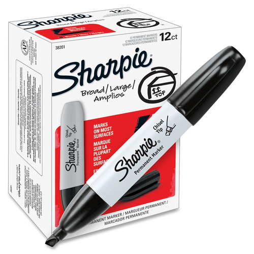 Sharpie Permanent Marker, 5.3mm Chisel Tip, Black