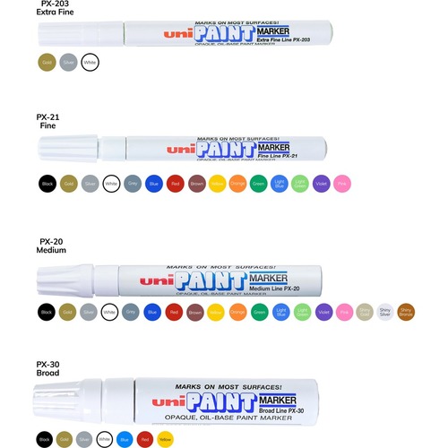 Sanford 63614 Uni-Paint Oil Based Marker, Medium Point, Silver Ink, 1/Each