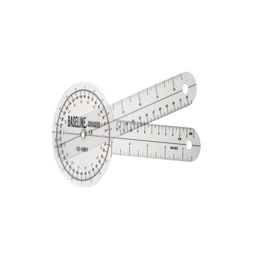 Fabrication Enterprises Inc Baseline 360 Degree Clear Plastic Goniometer 8 Inches Fab121001 0319