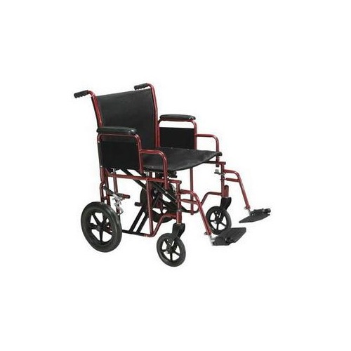 Drive Medical Bariatric Steel Transport Chair, 22", Blue - FGBTR22B ...