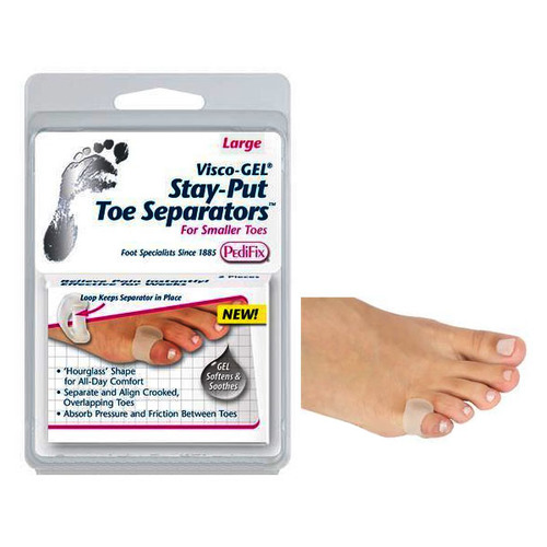 Pedifix Footcare Company ViscoGEL StayPut Toe Separators, Large
