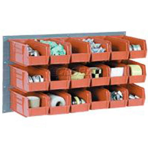 Global Industrial Wall Bin Rack Panel 36 x19 - 48 Red 4-1/8x7-1/2x3 ...