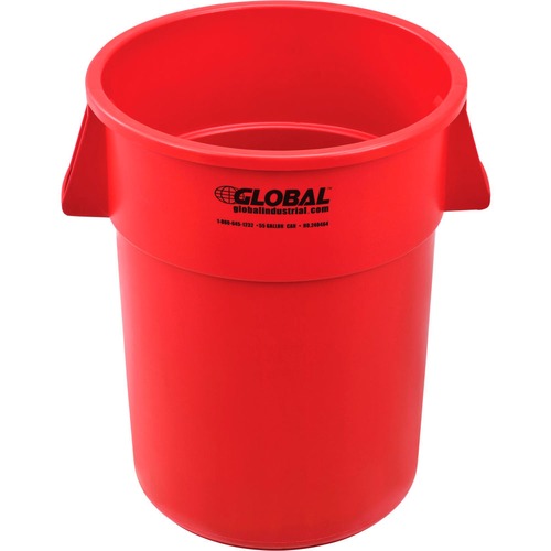 Nexel Global Industrial Plastic Trash Can 55 Gallon Red GLO240464RD