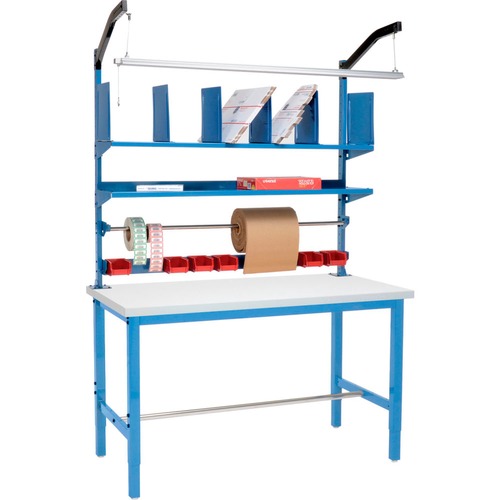 Global Industrial Packing Workbench W/Riser Kit ESD Square Edge 60