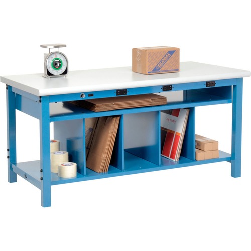 Global Industrial Packing Workbench W/Lower Shelf & Power Laminate ...