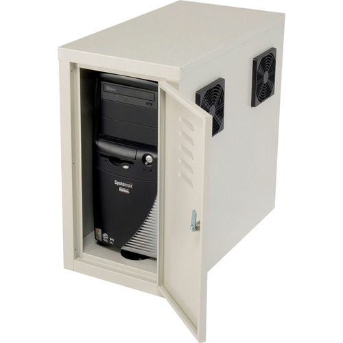 Global Industrial Orbit CPU Side Cabinet with Front/Rear Doors and 2 ...