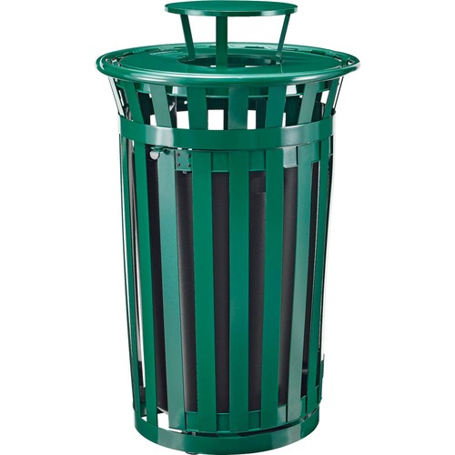 Galvanized Outdoor Trash Cans, Metal, Trash Receptacles