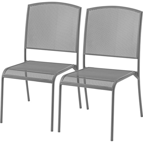 Nexel Global Industrial Outdoor Caf Armless Stacking Chair Steel Mesh ...