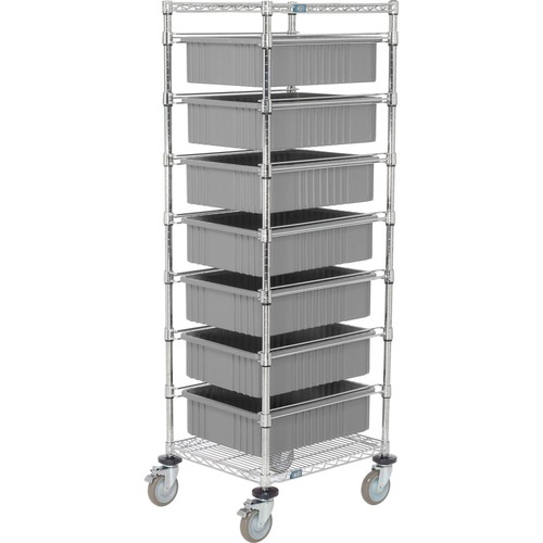 Nexel Global Industrial Chrome Wire Cart With (7) 6H Gray Grid