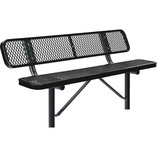 Nexel Global Industrial 6 Outdoor Steel Bench w Backrest