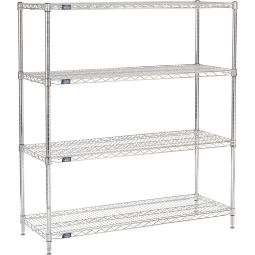Global Industrial Nexel Chrome, 4 Tier, Wire Shelving Starter Unit, 48