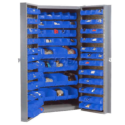 Nexel Global Industrial Bin Deep Door 156 Blue Bins, 16Gauge Unassembled