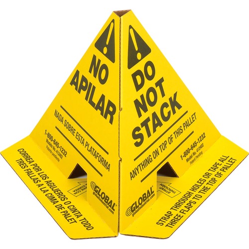 Global Industrial "Do Not Stack" Printed Trilingual Pallet Cones Yellow ...