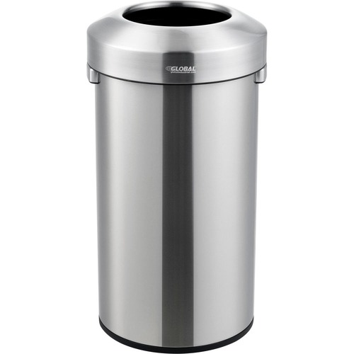 Safco Open Top Round Waste Receptacle Steel 30 Gal Black