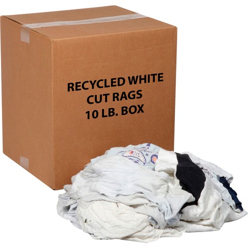Global Industrial Recycled White Cut Rags 10 Lb. Box - GLO670221 ...