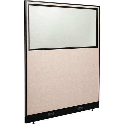 Interion Electric Office Partition Panel with Partial Window 60-1/4