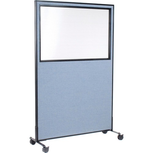 Interion Mobile Office Partition Panel with Partial Window 48-1/4