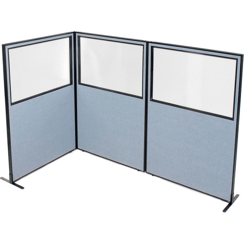 Interion Freestanding 3-Panel Corner Room Divider w/Partial Window 48-1 ...