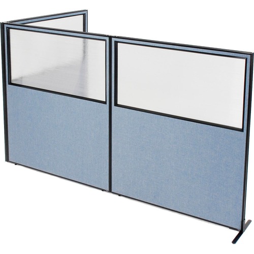Interion Freestanding 3-Panel Corner Room Divider w/Partial Window 60-1 ...